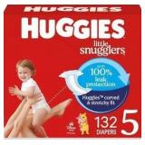 Huggies Size 5 Diapers, Little Snugglers Baby Diapers, Size 5 (27+ lbs), 132 Count (2 Packs of 66), Packaging May Vary