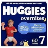 Huggies Size 7 Overnites Baby Diapers: Overnight Diapers, Size 7 (41+ lbs), 60 Ct, Packaging May Vary
