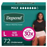Depend Fresh Protection Adult Incontinence & Postpartum Underwear for Women - Maximum Absorbency - L - Blush - 72ct