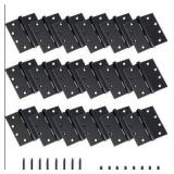 4.5 inch X 4.5 inch Heavy Duty Commercial Door Hinge, Black Hinges with Silent Steel Plain Bearing, 3 mm Thickness Stainless Steel, Square Corner with 144 Screws 18 (Pack)