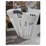 Gracious Living Laundry Basket, Easy Carry Flex Collapsible Hamper, 87.5 Liters, White - Large Plastic Clothes Storage Organizer for Home, Bathroom, and Bedroom