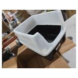 IRIS USA IRIS USA Open Top Cat Litter Tray with Scoop and Scatter Shield  Cat Litter Pan  Dark Gray