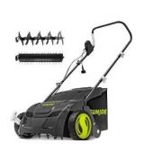 Sun Joe Electric Lawn Dethatcher & Scarifier with 8-Gal Bag, 12 Amp, 12.6 Inch, Black - Heavy Duty Gardening Machine and Equipment for Lawn, Yard, and Grass, AJ801E