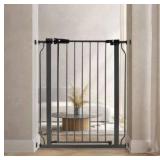 BalanceFrom Easy Walk-Thru Baby and Pet Safety Gate with Hold-Open and Auto-Close Adjustable Steel Barrier for Stairs, Doorways, and Hallways, No Drilling Installation