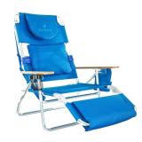 Ostrich Deluxe 3-in-1 Lightweight Outdoor Beach Lounge Chair w/Footrest  Blue