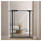 BalanceFrom Easy Walk-Thru Baby and Pet Safety Gate with Hold-Open and Auto-Close Adjustable Steel Barrier for Stairs, Doorways, and Hallways, No Drilling Installation