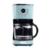 Haden Coffee Machine  12 Cup Programmable Coffee Maker  Turquoise & Chrome