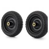 Gorilla Carts 2-Pack 10 Inch No-Flat Replacement Tires, 300 lb Capacity Each Solid Polyurethane, 2.16" Hub, 5/8" Bore Fits Lawn & Garden Utility Wagon, Hand Truck, Air Compressor, Pressure Washer