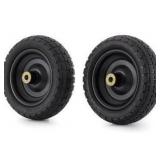 Gorilla Carts 2-Pack 10 Inch No-Flat Replacement Tires, 300 lb Capacity Each Solid Polyurethane, 2.16" Hub, 5/8" Bore Fits Lawn & Garden Utility Wagon, Hand Truck, Air Compressor, Pressure Washer