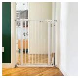 BalanceFrom Easy Walk-Thru Baby and Pet Safety Gate with Hold-Open and Auto-Close Adjustable Steel Barrier for Stairs, Doorways, and Hallways, No Drilling Installation