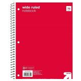 Whole Big Box of Wide Ruled Red 1 Subject Flexible Paperboard Cover Spiral Notebook - up&up: 3 Hole Punched, 70 Pages, Tween to Adult