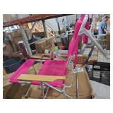 Ostrich 3N1 Lightweight Lawn Beach Reclining Lounge Chair with Footrest, Outdoor Furniture for Patio, Balcony, Backyard, or Porch, Pink