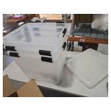 IRIS USA 106 Quart WEATHERPRO Wheeled Plastic Storage Bin Tote Organizing Container with Durable Lid and Seal and Secure Latching Buckles, Clear/Black, 3 Pack