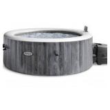 INTEX 28439EH PureSpa Greywood Deluxe Spa Set: Includes Energy Efficient Spa Cover - 140 Bubble Jets - Round Design - 4 Person Capacity - 77\" x 28\"