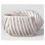 PACK OF 2 Medium Shell Ceramic Planter 6.7\"x8.7\" White - Threshold - Retail: $60