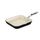 11 in Ceramic Square Grill Pan - Red - Retail: $55
