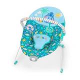 Disney Stitch Ohana Paradise Vibrating Baby Bouncer by Bright Starts, Soothing Vibrations Infant Seat with 2 Sensory Toys, 0-6 Months