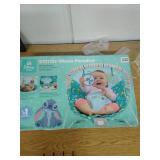 Disney Stitch Ohana Paradise Vibrating Baby Bouncer by Bright Starts, Soothing Vibrations Infant Seat with 2 Sensory Toys, 0-6 Months