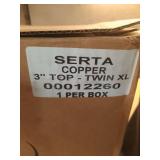 Serta 3\" Cooling Coppergel Memory Foam Mattress Topper, Twin-XL - Retail: $63