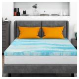 Mattress Topper Full, 3 Inch Gel Memory Foam Bed Topper for Full Size Bed, CertiPUR-US Certified, Blue - Retail: $51