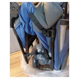 Stroller Wagon for 2 Kids,Foldable Wagon Stroller with Canopy, All-Terrain Parent Organizer, Adjustable Handle & Pull Bar Baby Wagon for Infants and Toddlers, Lavender Blue - Retail: $170
