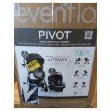 Evenflo Pivot Modular Travel System with LiteMax Infant Car Seat with Anti-Rebound Bar - Casual Gray - Retail: $226