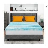 Mattress Topper Full, 4 Inch Gel Memory Foam Bed Topper for Full Size Bed, CertiPUR-US Certified, Blue - Retail: $88