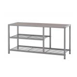 Trinity Modern 3-Tier Shoe Storage Bench with Wood Top - Retail: $45