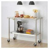 Trinity Stainless Steel Prep Table *Missing Hardware Screws  - Retail: $232