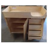 Wooden Baby Changing Table with Storage - appears to need some tightening up of pieces - Retail: $150