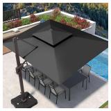 Double Top Cantilever Outdoor Patio Umbrella - Retail: $301