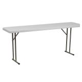 Flash Furniture Kathryn 6-Foot Granite White Plastic Folding Training Table - Retail: $428