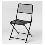 (PACK OF 3)Metal Mesh Outdoor Portable Patio Folding Chair Black - Room Essentials - Retail: $135
