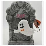 16\" Light and Sound Ghost Tombstone Halloween Decorative Prop: Hyde & EEK! Boutique, Indoor/Outdoor, 3 AA Batteries Included (MISSING GHOST)