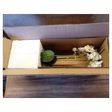 Faux White Orchid Plant, Premium Artificial Indoor Flower Display Stands 24, Beautiful Sculptural Blooms That Lasts Forever, Grey Planter Pot Included - Retail: $100