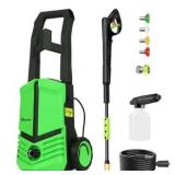 Simpli-Magic Electric Power Washer Kit 2750 PSI Pressure Washer with 4 Nozzle Tips Foam Cannon with Long Cable & Hose - green this color