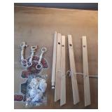 Wooden Baby Gym with 6 Gym Toys Foldable Baby Play Gym Frame Activity Center Hanging Bar Newborn Gift - Retail: $60