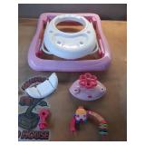 Bright Starts JuneBerry Walk-A-Bout Baby Walker and Entertainer, Removeable Floor Toy, with Easy Fold Frame for Storage, Ages 6 Months + - Retail: $55