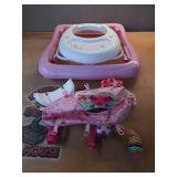 Bright Starts JuneBerry Walk-A-Bout Baby Walker and Entertainer, Removeable Floor Toy, with Easy Fold Frame for Storage, Ages 6 Months + - Retail: $55