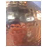 13 in. Gold Hammered Spotted Metal Decorative Vase with Fluted Top - Retail: $49