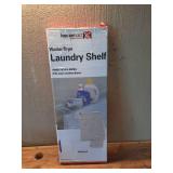 Household Essentials Rear Display Over-The-Washer Storage Shelf to Organize and Store Laundry Room Supplies, White