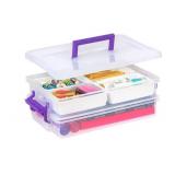IRIS USA 9 Qt. Plastic Craft Storage Container Bins with Lids, 1 Pack, Small Art & Office Supply Organizer Tote, Sensory Bins & Boxes for Home & University, Latchable, Stackable, Portable, Clear
