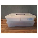IRIS USA 9 Qt. Plastic Craft Storage Container Bins with Lids, 1 Pack, Small Art & Office Supply Organizer Tote, Sensory Bins & Boxes for Home & University, Latchable, Stackable, Portable, Clear