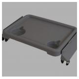 DMI Folding Walker Tray Table with 2 Cup Holders, Fits Most Standard Walkers, Tool-Free Assembly, 16 x 11.8 in