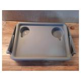 DMI Folding Walker Tray Table with 2 Cup Holders, Fits Most Standard Walkers, Tool-Free Assembly, 16 x 11.8 in