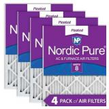 20x20x1 (19_1/2x19_1/2) Pleated MERV 8 Air Filters 4 Pack