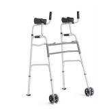 Medline Upright Aluminum Junior Folding Walker â Comfortable, Maneuverable, For Injury, Balance, Posture & Recovery - Retail: $80
