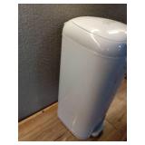 Diaper Genie Select Pail is Made of Durable Stainless Steel and Includes 1 Starter Square Refill That can Hold up to 165 Newborn-Sized Diapers.