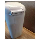 Diaper Genie Select Pail is Made of Durable Stainless Steel and Includes 1 Starter Square Refill That can Hold up to 165 Newborn-Sized Diapers.