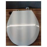 Bemis Round Enameled Wood Toilet Seat in Cotton White with Easy Clean Hinge - Retail: $49